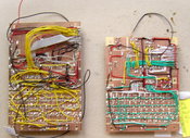 Backsides of the prototypes of version one and version two. I got the wiring much cleaner the second time.