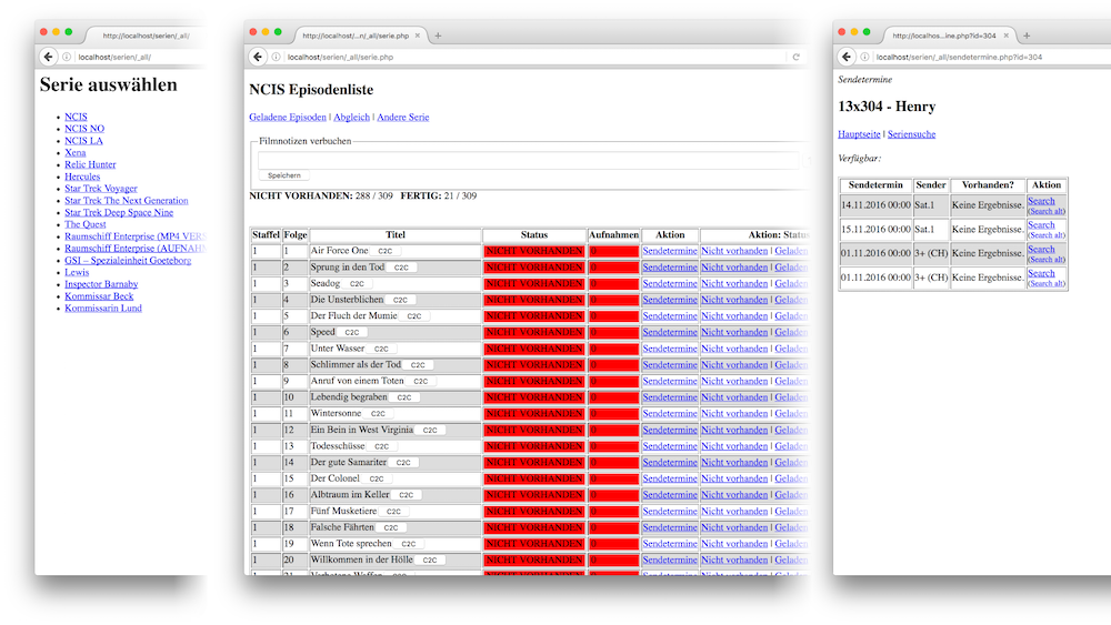 Old serial management web-based system