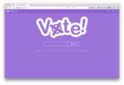 The welcome screen of Vote! viewed in Firefox. The input field takes the token of a poll ...