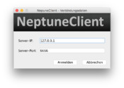 In client mode Neptune needs the IP address and TCP port of the Neptune server to connect to ...